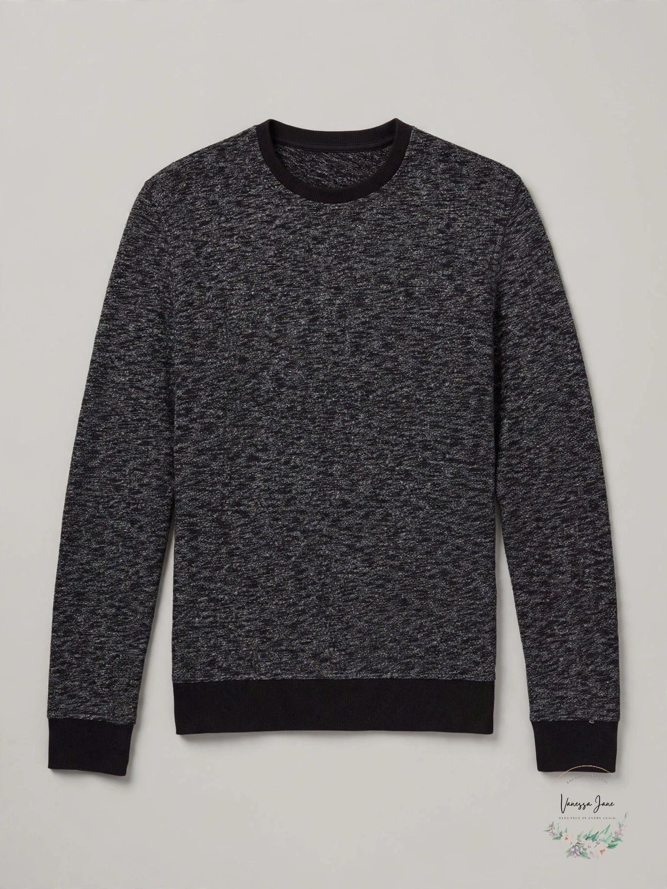 Alfani Men's Star Textured Crewneck Sweater Black, Size Large