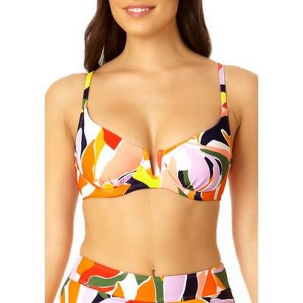 Anne Cole Swimwear Palm Party V-wire Elongated Underwire Bikini Top