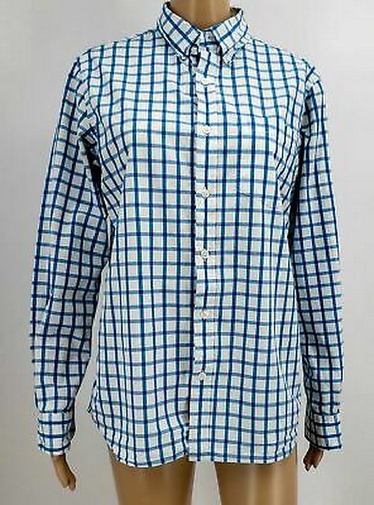 Old Navy The Classic Shirt Blue Plain Long Sleeve Button Small