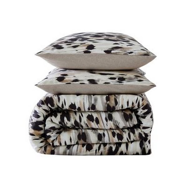 Kenneth Cole New York Abstract Leopard 3 Piece Duvet Cover Set King