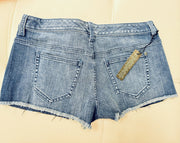 Victorias Secret Shorts Jean Denim Bling Sequins Blue Cut Of Shorts, Size 4