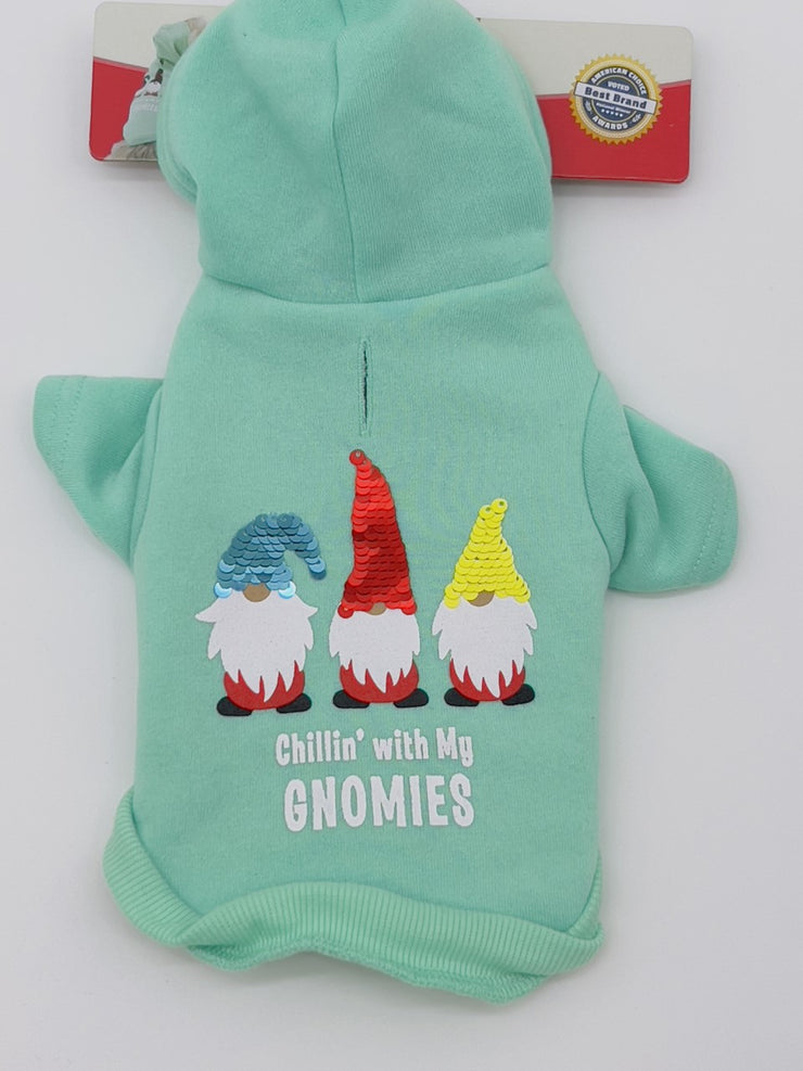 Heart to Tail Chillin’ With My Gnomies Sequin Dog Pet Sweatshirt X-Small