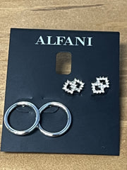 Alfani 2-Pc. Set Pave Bar & Open Circle Drop Earrings