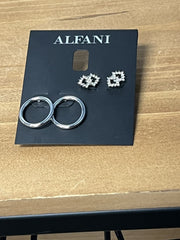 Alfani 2-Pc. Set Pave Bar & Open Circle Drop Earrings