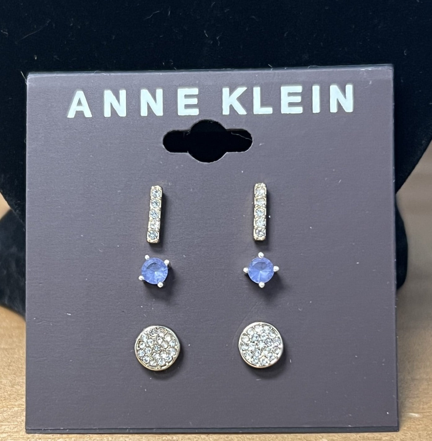 Anne Klein Gold-Tone 3-Pc. Set Pave Stud Earrings