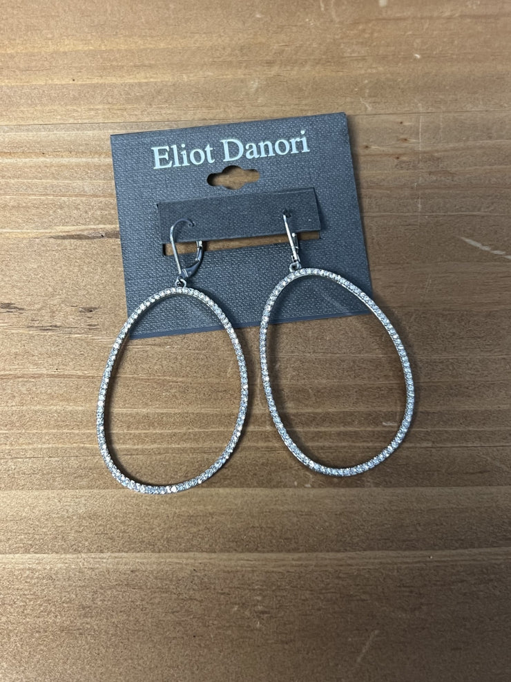 Eliot Danori Pave Drop Hoop  Earrings