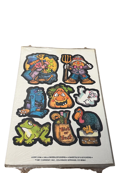 1981 Current Halloween Stickers 4 Sheets of 8 Stickers