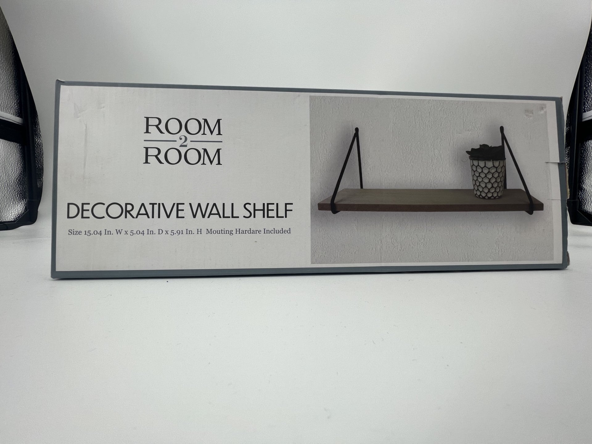 ROOM 2 ROOM Brown and Black  Wood Wall Shelf Size 15.x 5x 5.91