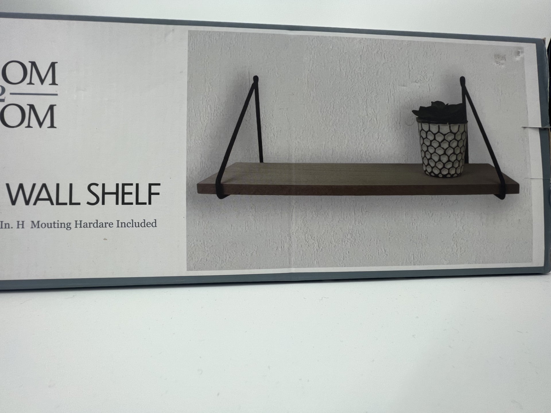 ROOM 2 ROOM Brown and Black  Wood Wall Shelf Size 15.x 5x 5.91