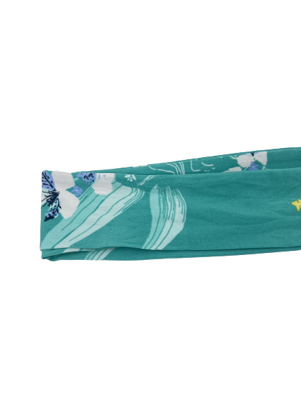 Narrow Aqua Green Floral Sash Belt, 66x2