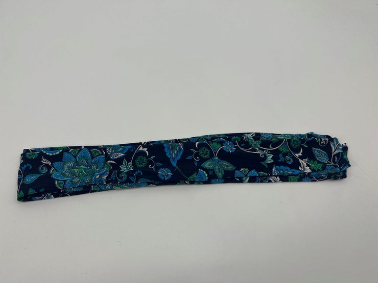 Blue Flower Boho Sash Belt, Size 74 X 8 Inches