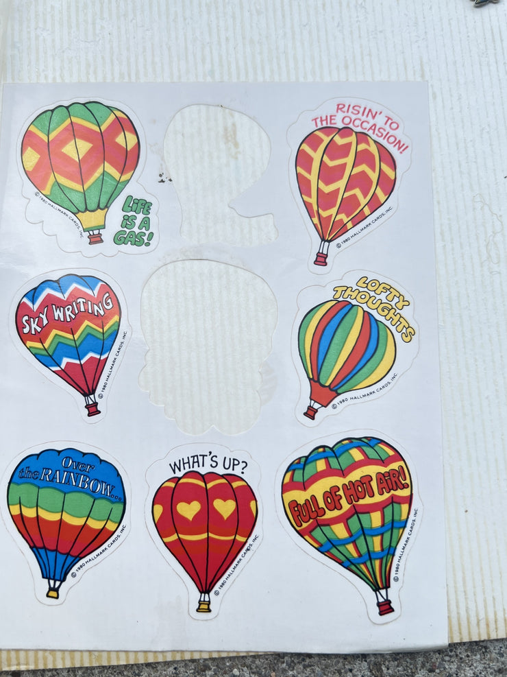 Ultra Rare Hallmark 1980s Hot Air Balloon Stickers