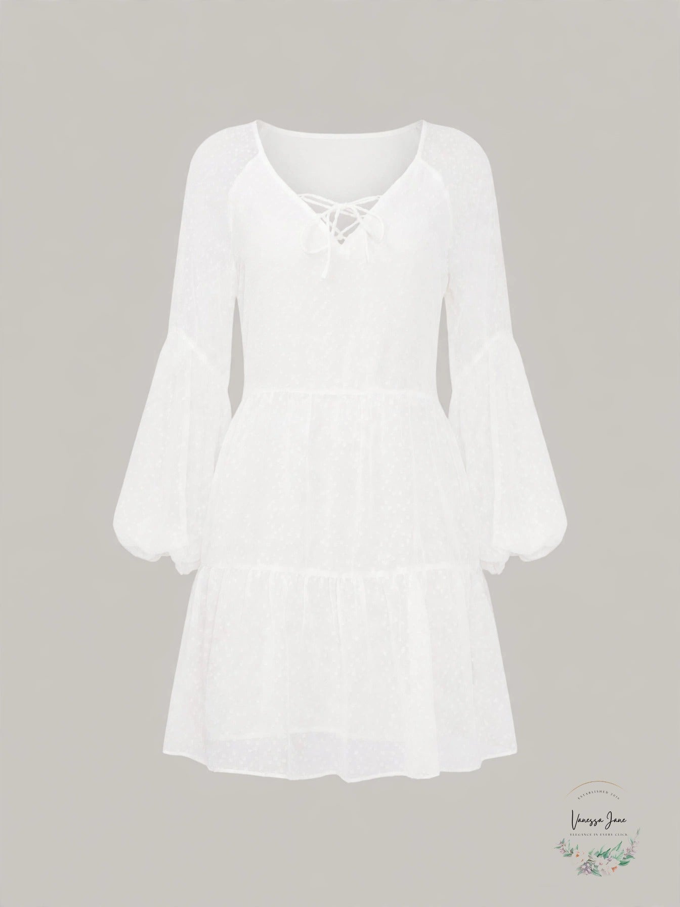 Vince Camuto Tiered Clip Dot Dress, Size XL, White