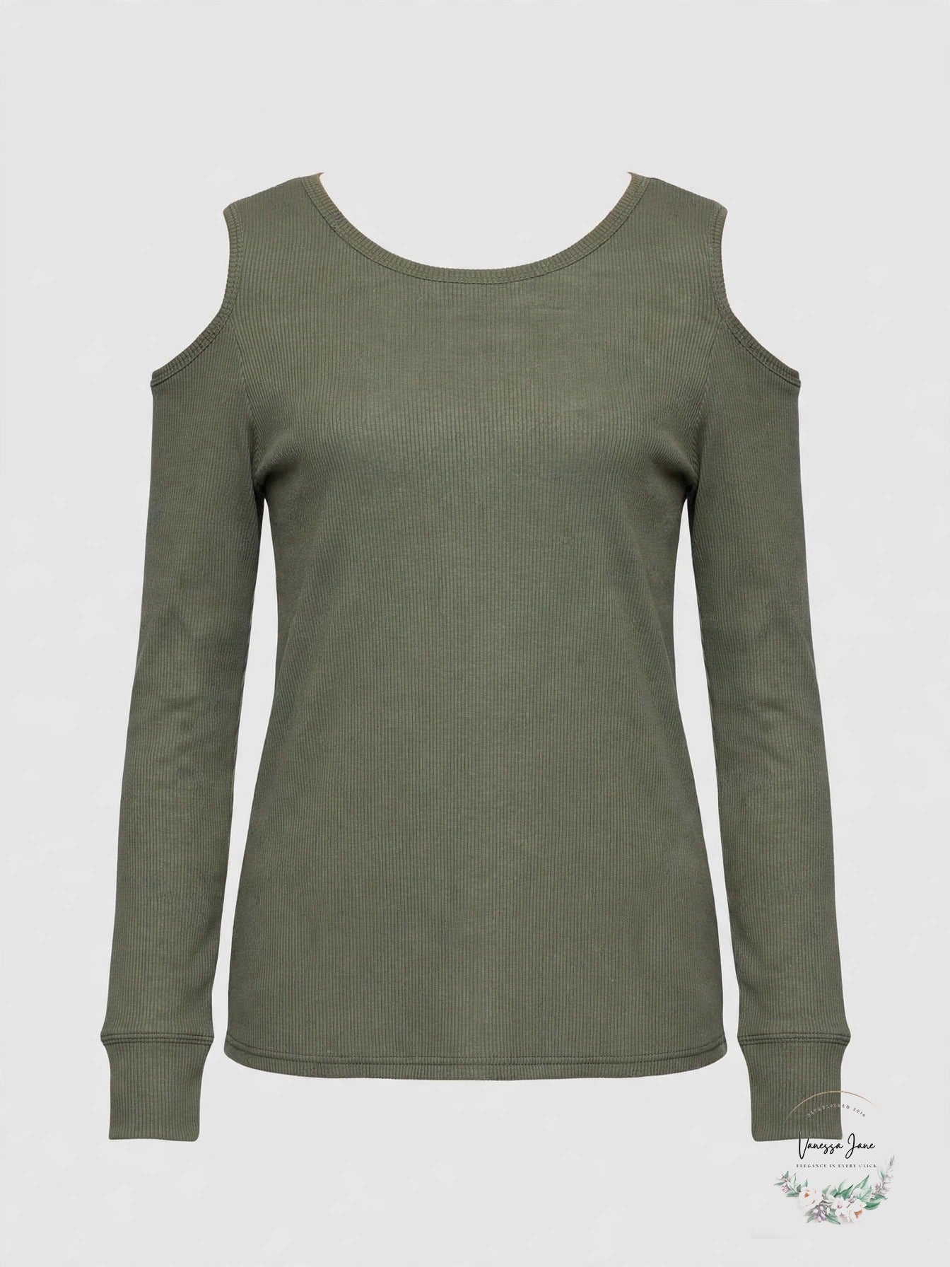 Sanctuary Women's Cold Shoulder Top, Olive Green, Size Medium