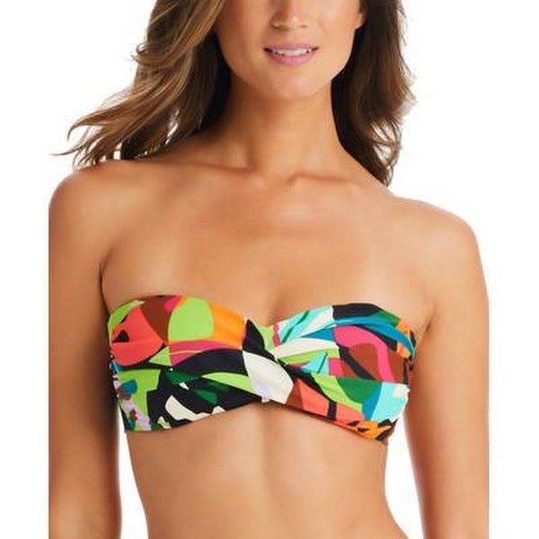 Bar Iii Tropical Dreams Twist-Front Removable-Strap Bikini Top, Size Small