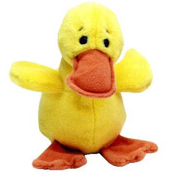 Original Collector PVC 1994 Hang / 1993 Tush Ty Beanie Baby Quackers The Duck