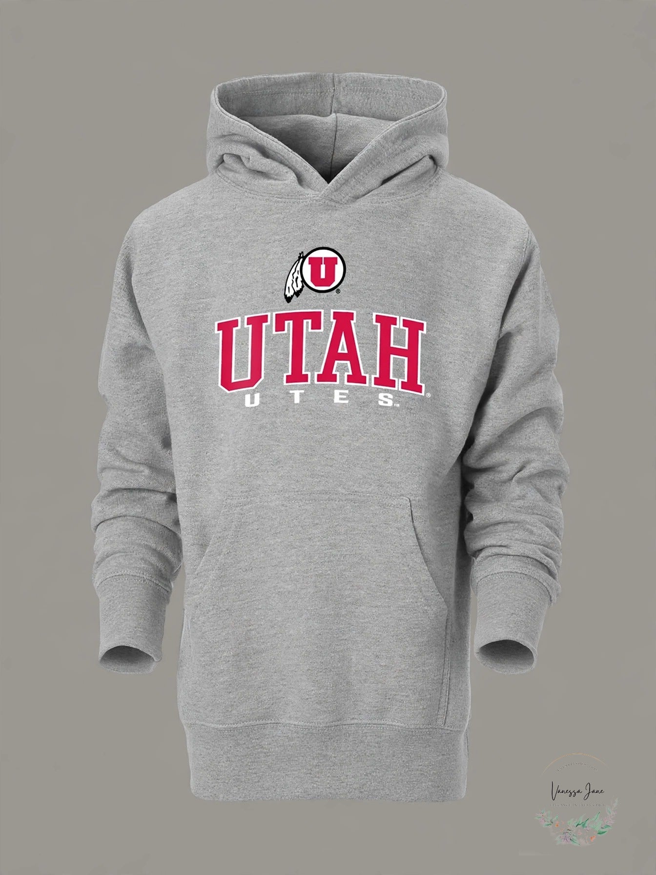 Utah Utes Youth Go-To Pullover Hoodie – Grey, XL