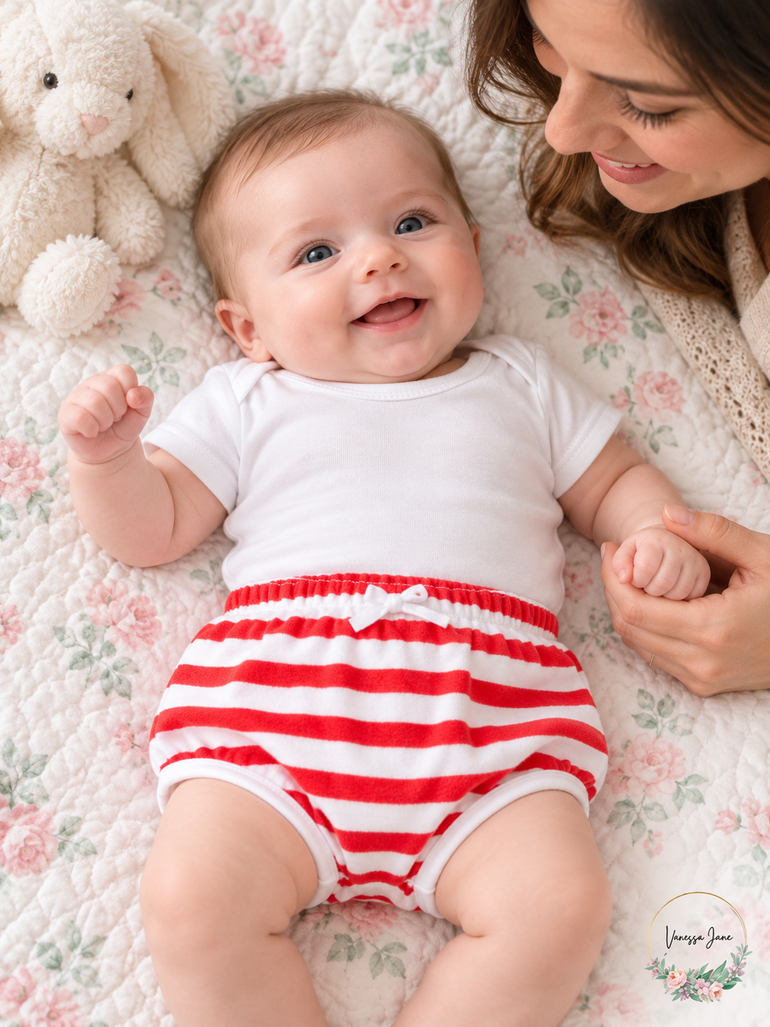Vanessa Jane First Impressions Baby Girls Striped Bloomer Shorts, Size 0/3Months red lifestyle 20261019b