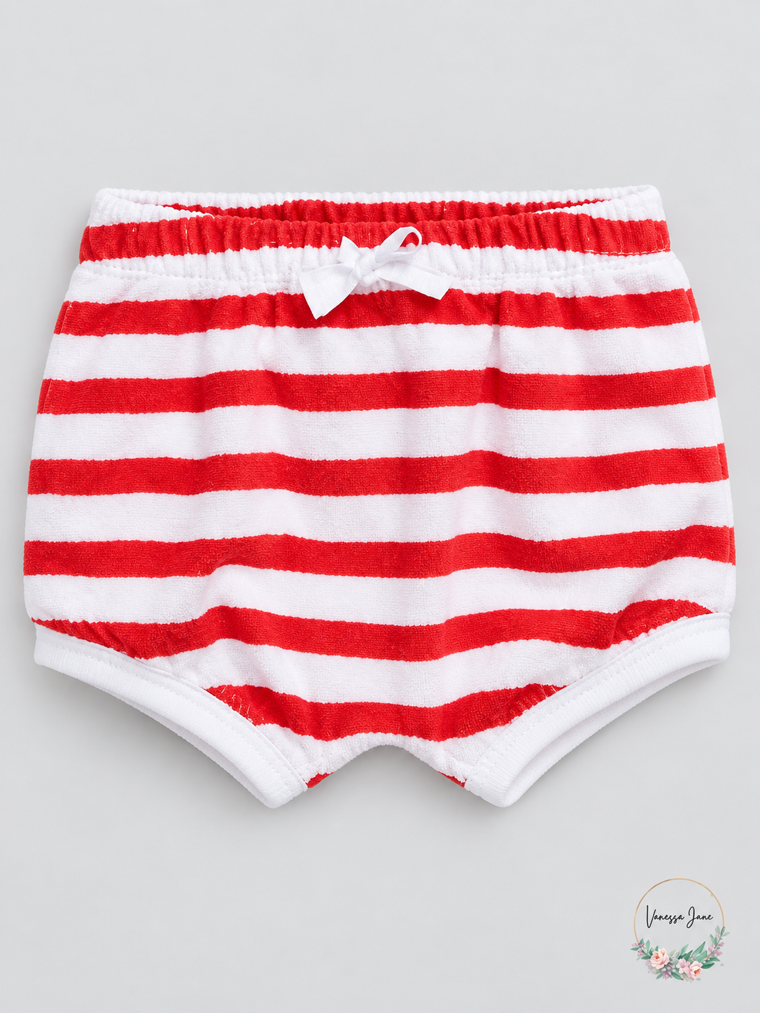 Vanessa Jane First Impressions Baby Girls Striped Bloomer Shorts, Size 0/3Months red stock 20261019b