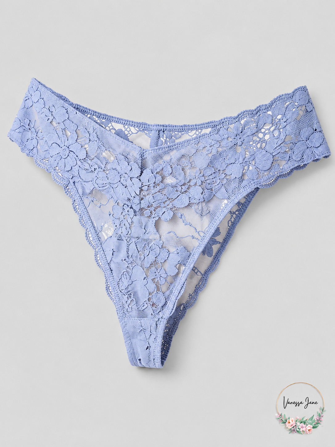 Vanessa Jane Jenni by Jennifer Moore Womens Lace Thong Panty One Size lilac stock 20261019b