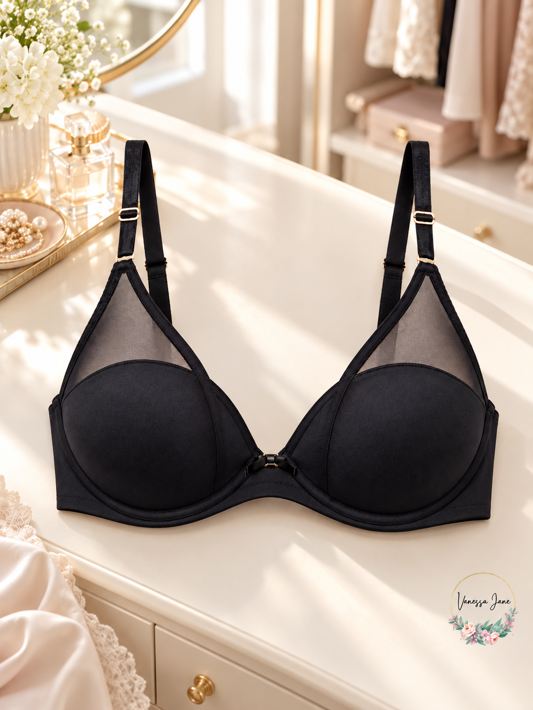 Vanessa Jane Skarlett Blue Bait Underwire T-Shirt Bra 34DDD black lifestyle 20261019b