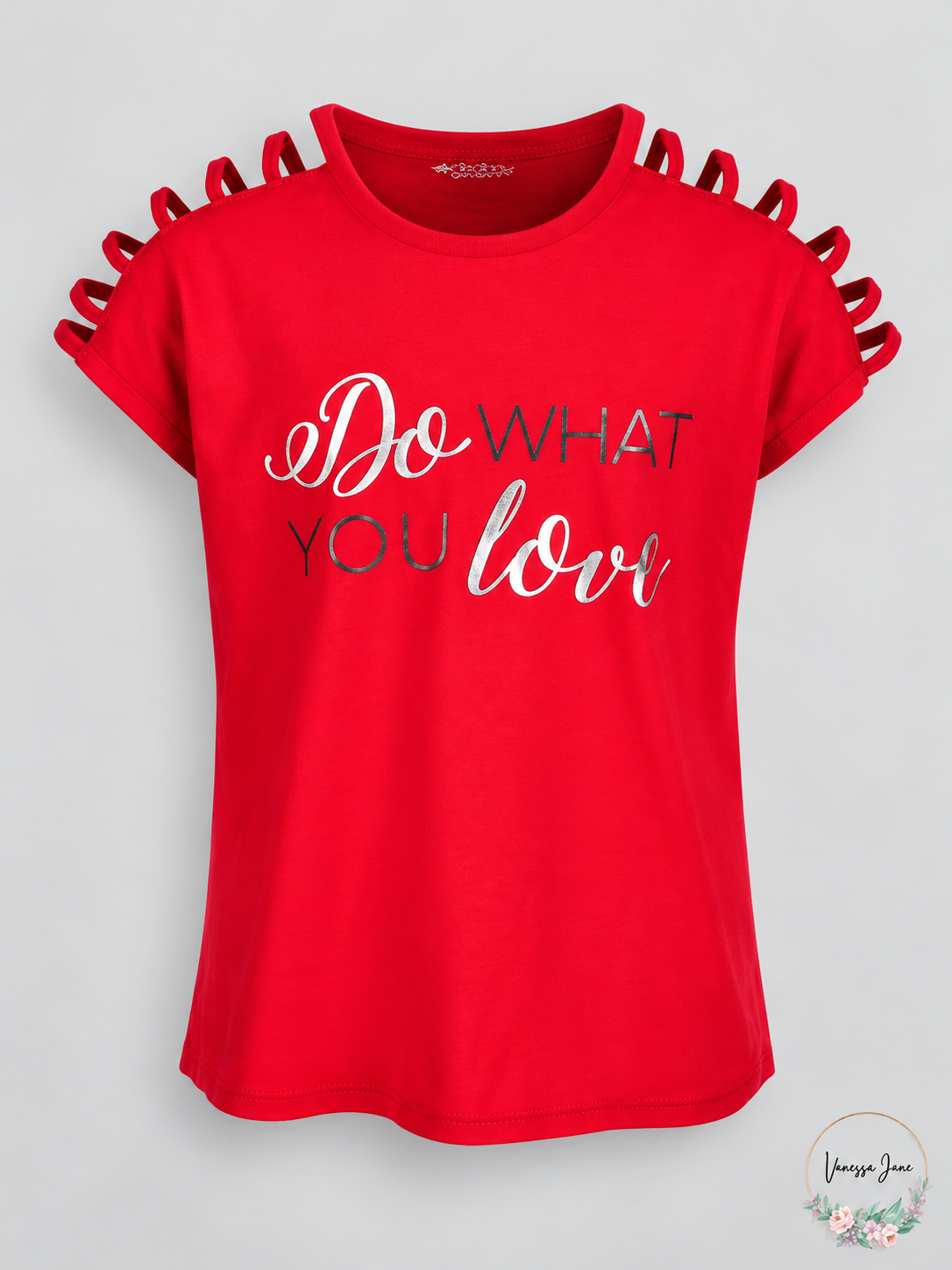 Ideology Girls Red Do What You Love Strappy-Shoulder T-Shirt — red stock