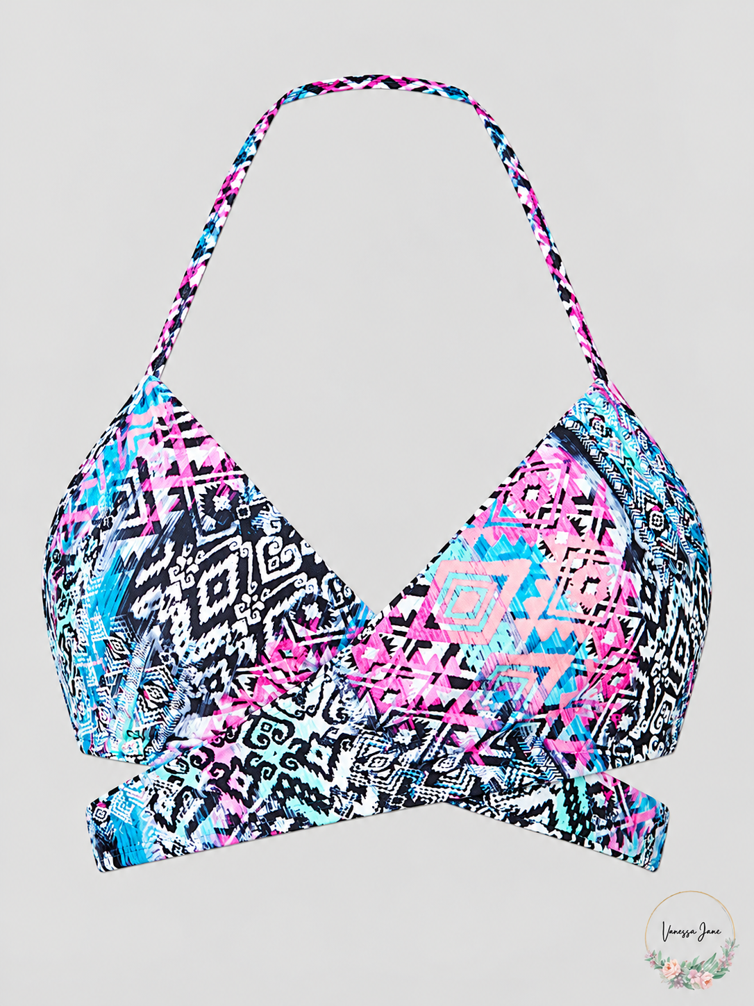 Sundazed Simone Underwire Wrap Halter Bikini Top - Black Multi — stock