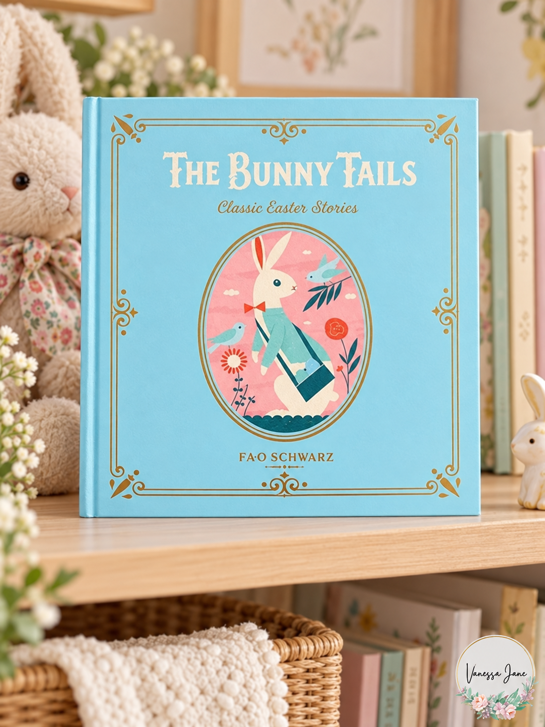 FAO Schwarz The Bunny Tails Classic Easter Stories Hardcover Gift Book — blue lifestyle
