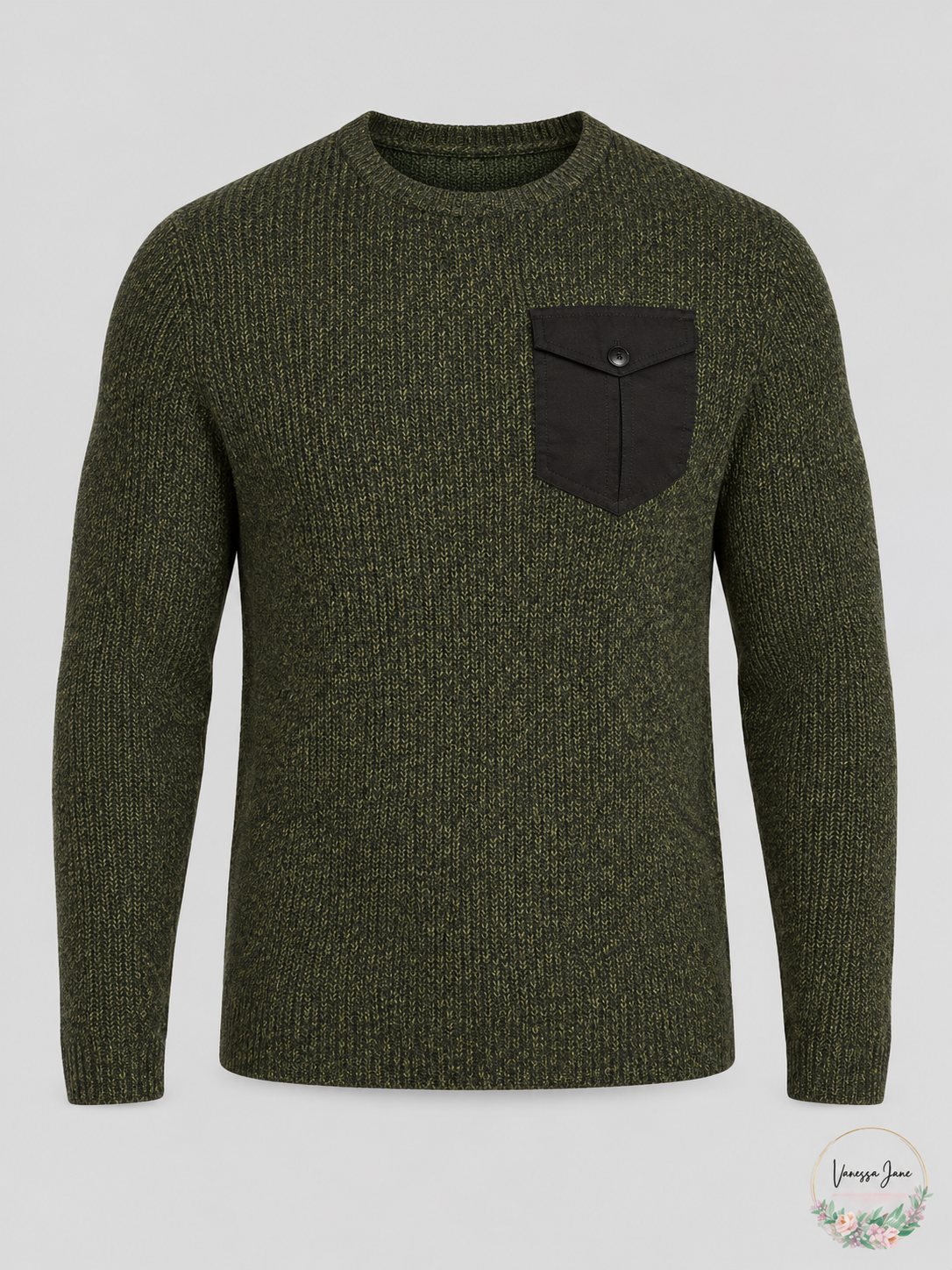 American Rag Men's Marled Raglan Pocket Sweater — forest stock
