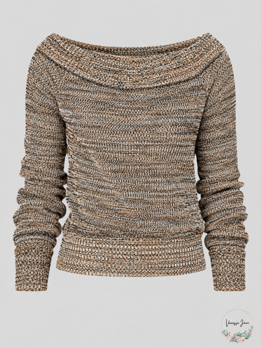 Free People Sugar Rush Off-the-Shoulder Sweater - Black Combo — stock