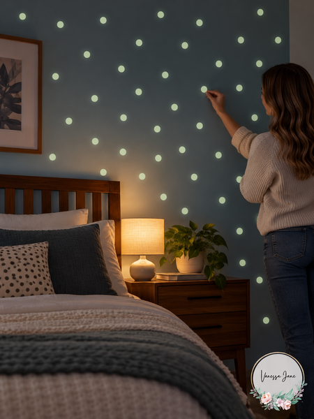RoomMates Glow-in-the-Dark Confetti Dot Wall Decals 180-Piece RMK2792SCS — glow lifestyle