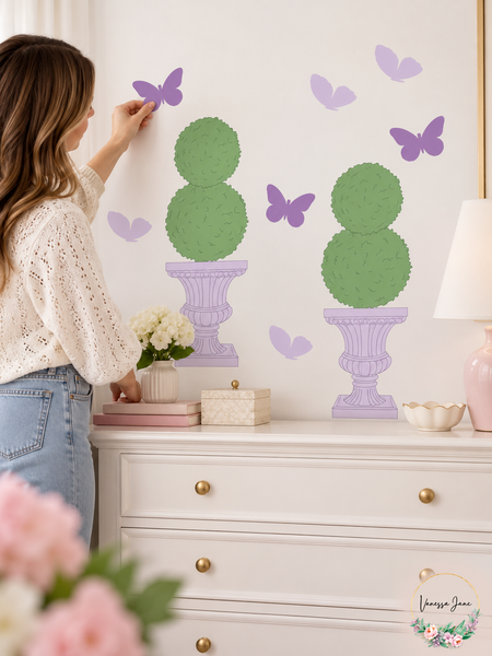 WallPops Petit Tresor Papillon Butterfly and Topiary Wall Decals — papillon lifestyle