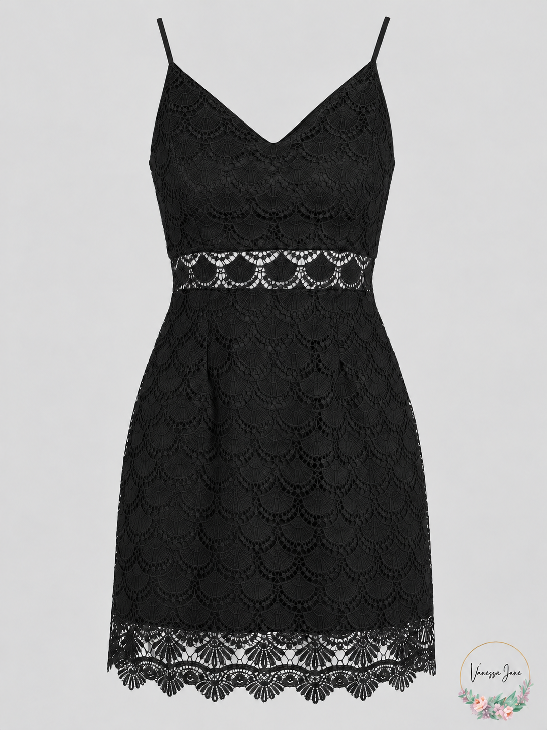 AQUA lace mini dress black stock