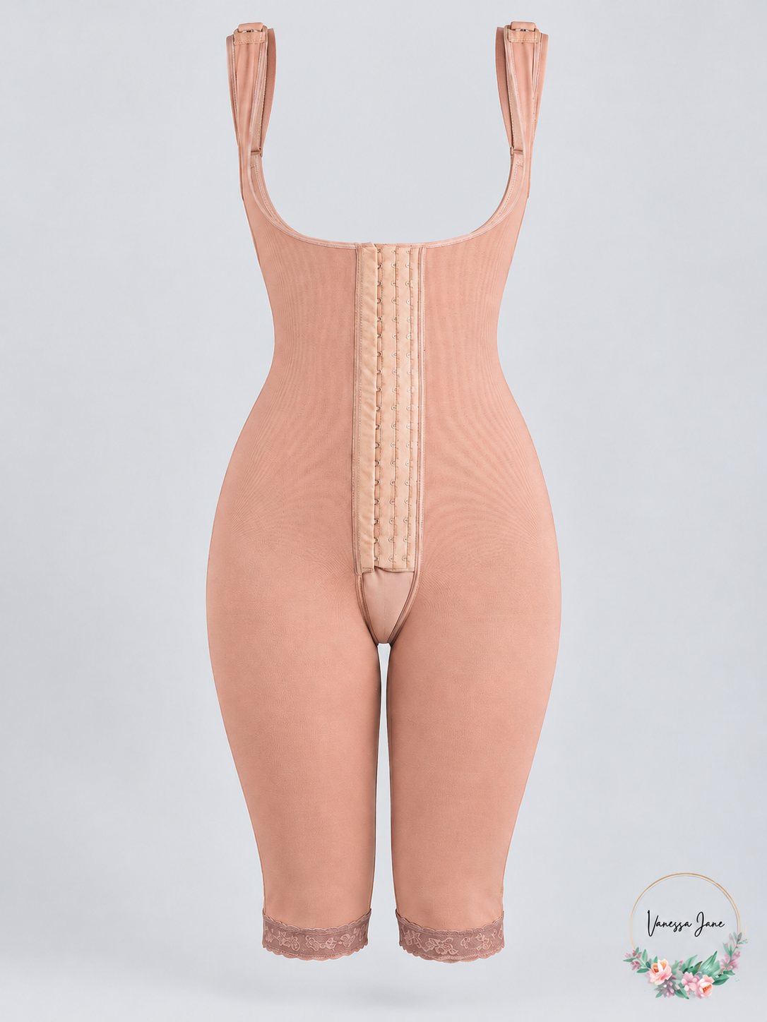 Lady Comfort 3010 Mocha Knee-Length Open-Bust Body Shaper XL — mocha stock