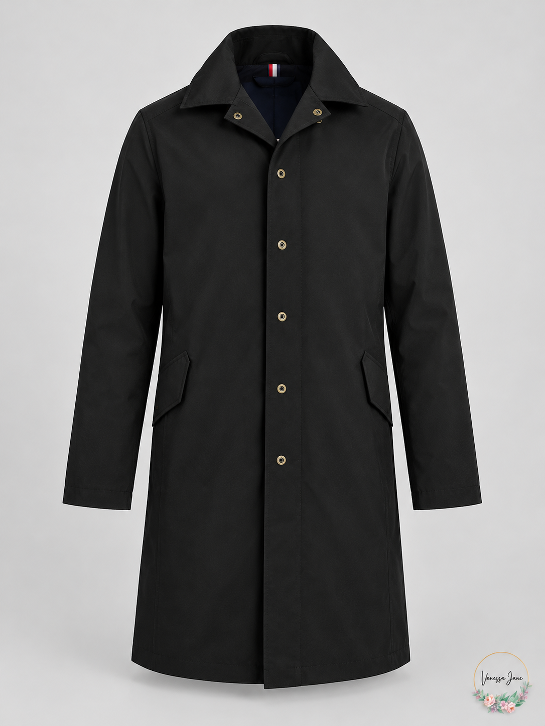 Tommy Hilfiger Men's Black Albany Modern-Fit Raincoat 36 Regular — black stock
