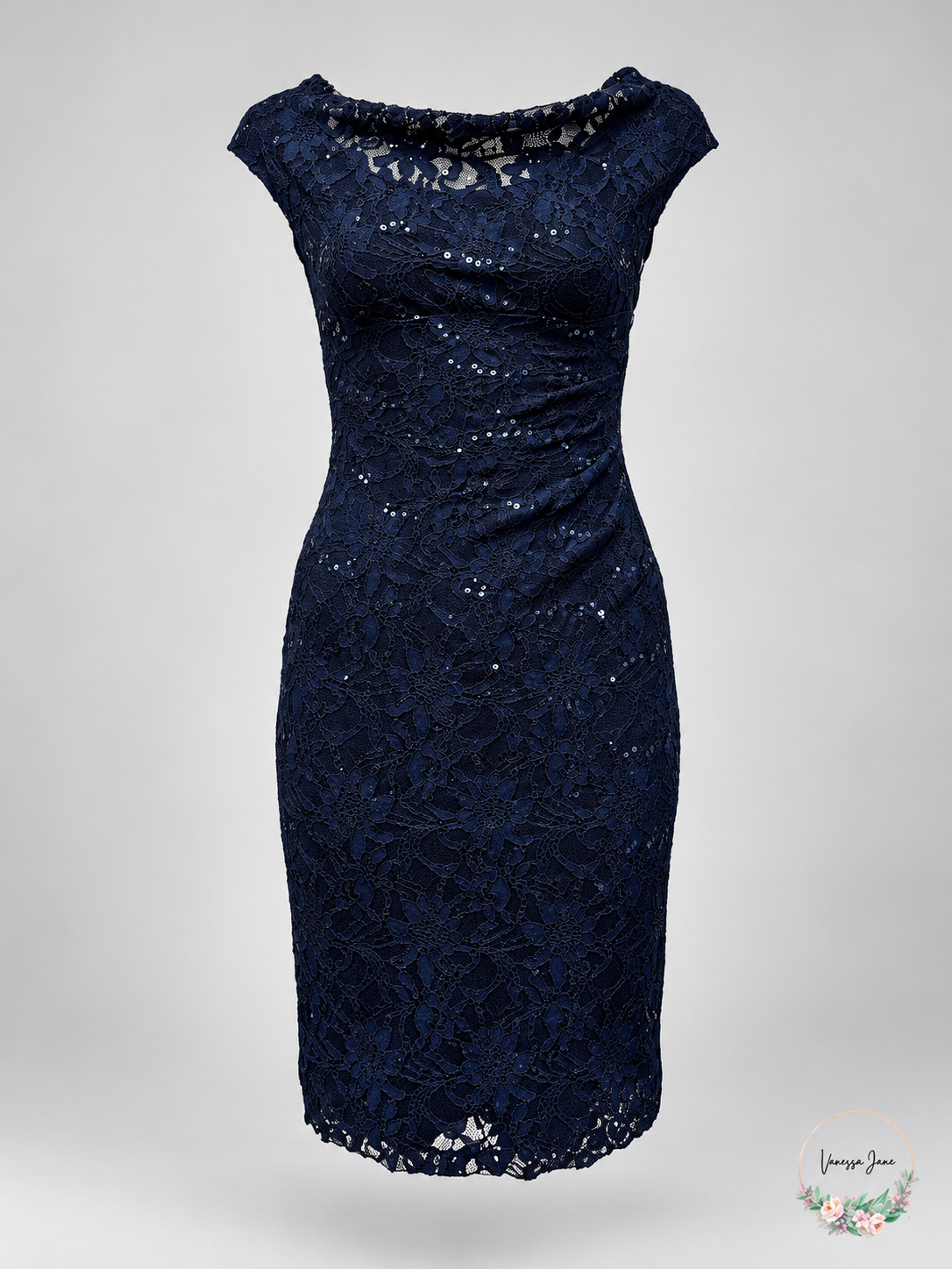 Lauren Ralph Lauren Women's Floral Lace Sheath Dress 0 Navy — stock photograph