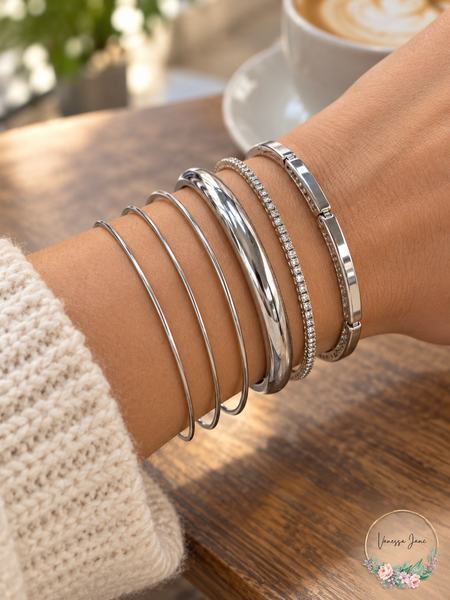 Style & Co Silver-Tone Bangle Bracelets Set of 6 — silver lifestyle