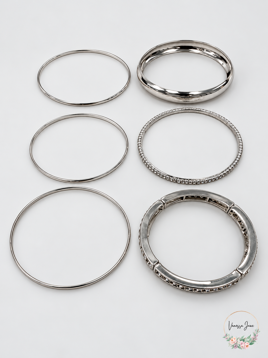 Style & Co Silver-Tone Bangle Bracelets Set of 6 — silver stock