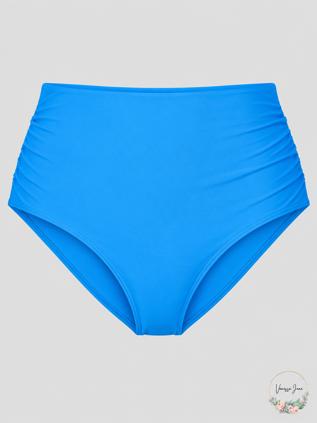 Anne Cole Signature Women's High-Waist Shirred Swim Bottom — blue stock