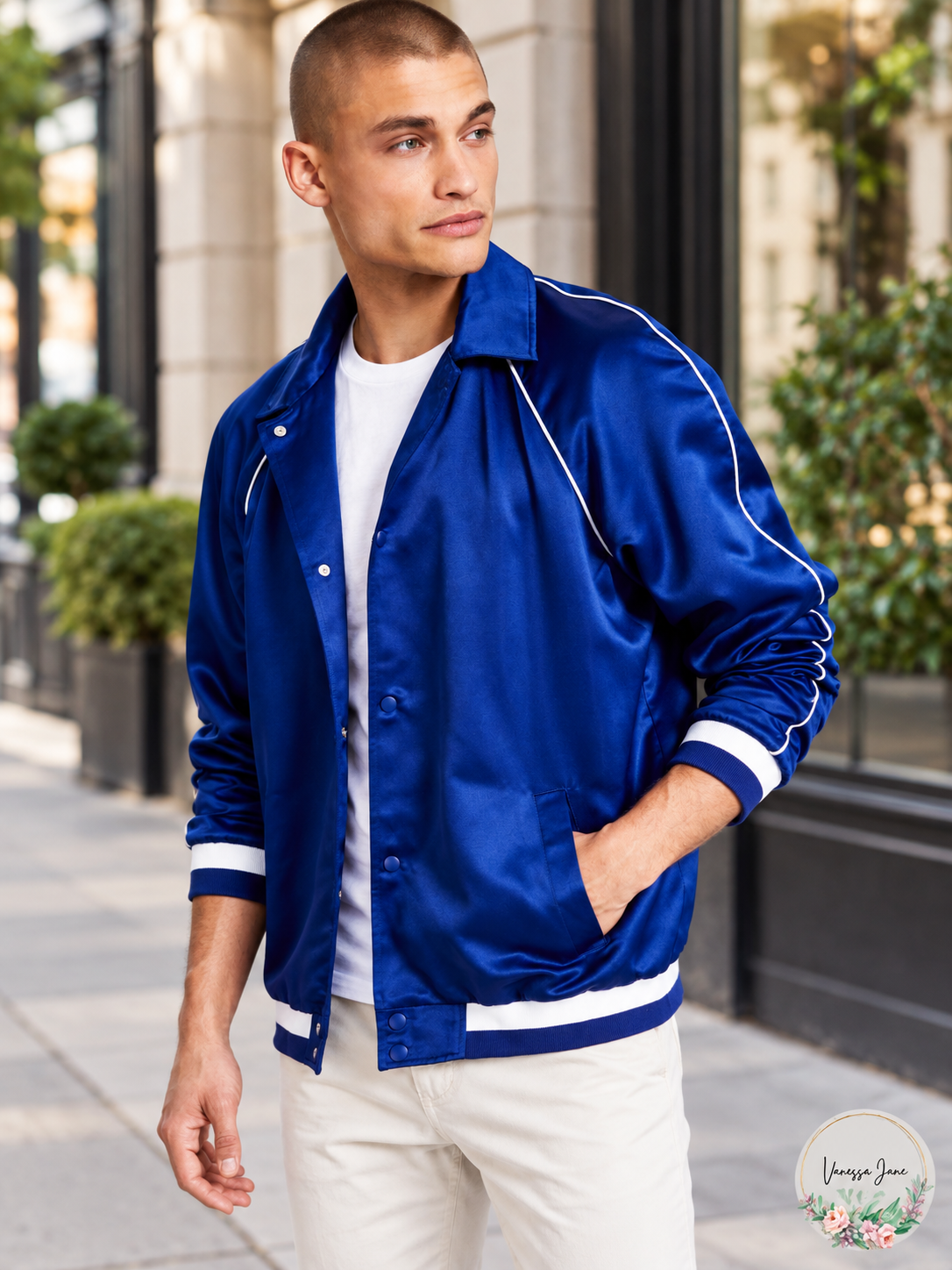 And Now This coach jacket blue lifestyle