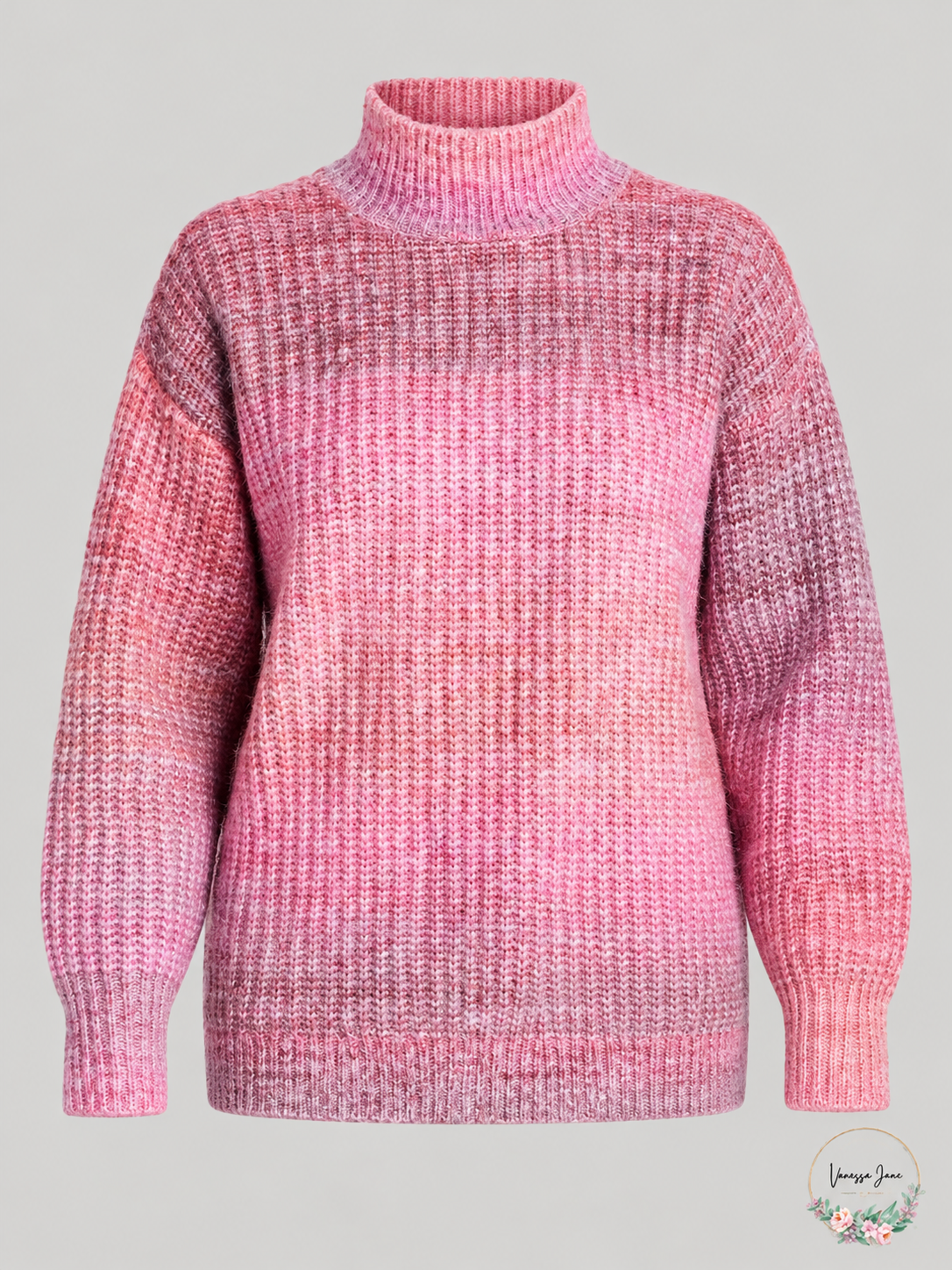 AQUA mock-neck sweater pink stock