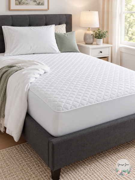 Ella Jayne Home White Quilted Fitted Mattress Protector Twin — white lifestyle