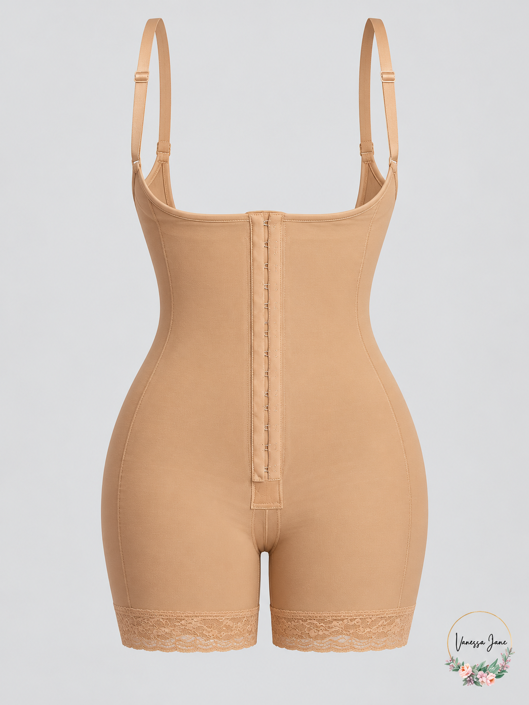 Leonisa Open-Bust Firm Compression Boyshort Bodysuit Shaper — beige stock