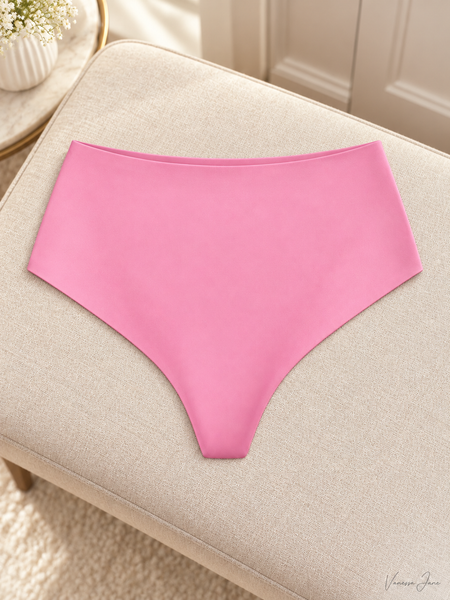b.temptd by Wacoal Bare High-Waist Seamless Thong Panties — pink lifestyle