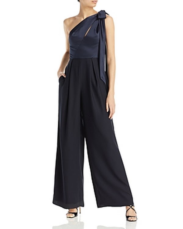 Amsale One Shoulder Jumpsuit, Size 10