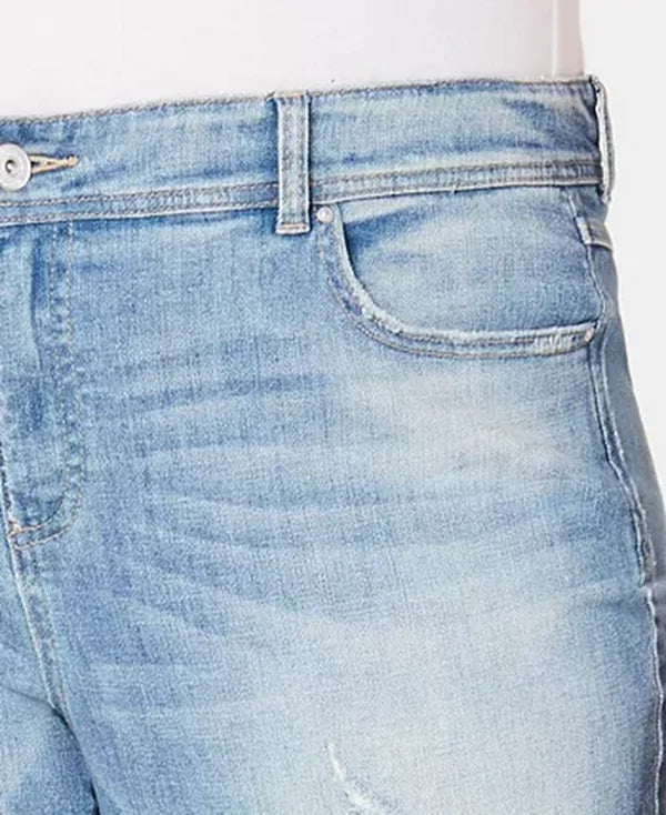 INC Womens Plus Denim Tummy Control Boyfriend Jeans, Size 14W