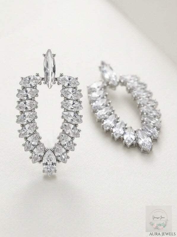 INC International Concepts Silver-Tone Crystal Doorknocker Drop Earrings