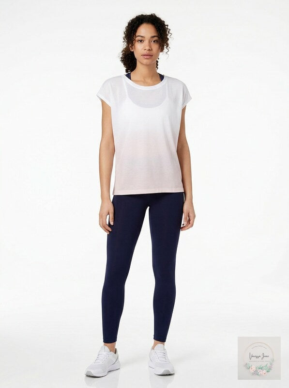 Ideology Women's Dip-Dyed T-Shirt, Size Large