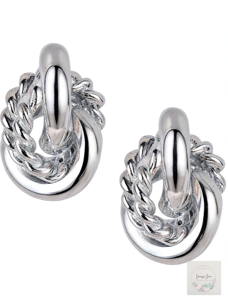 Charter Club Silver-Tone Textured Ring Drop Earrings