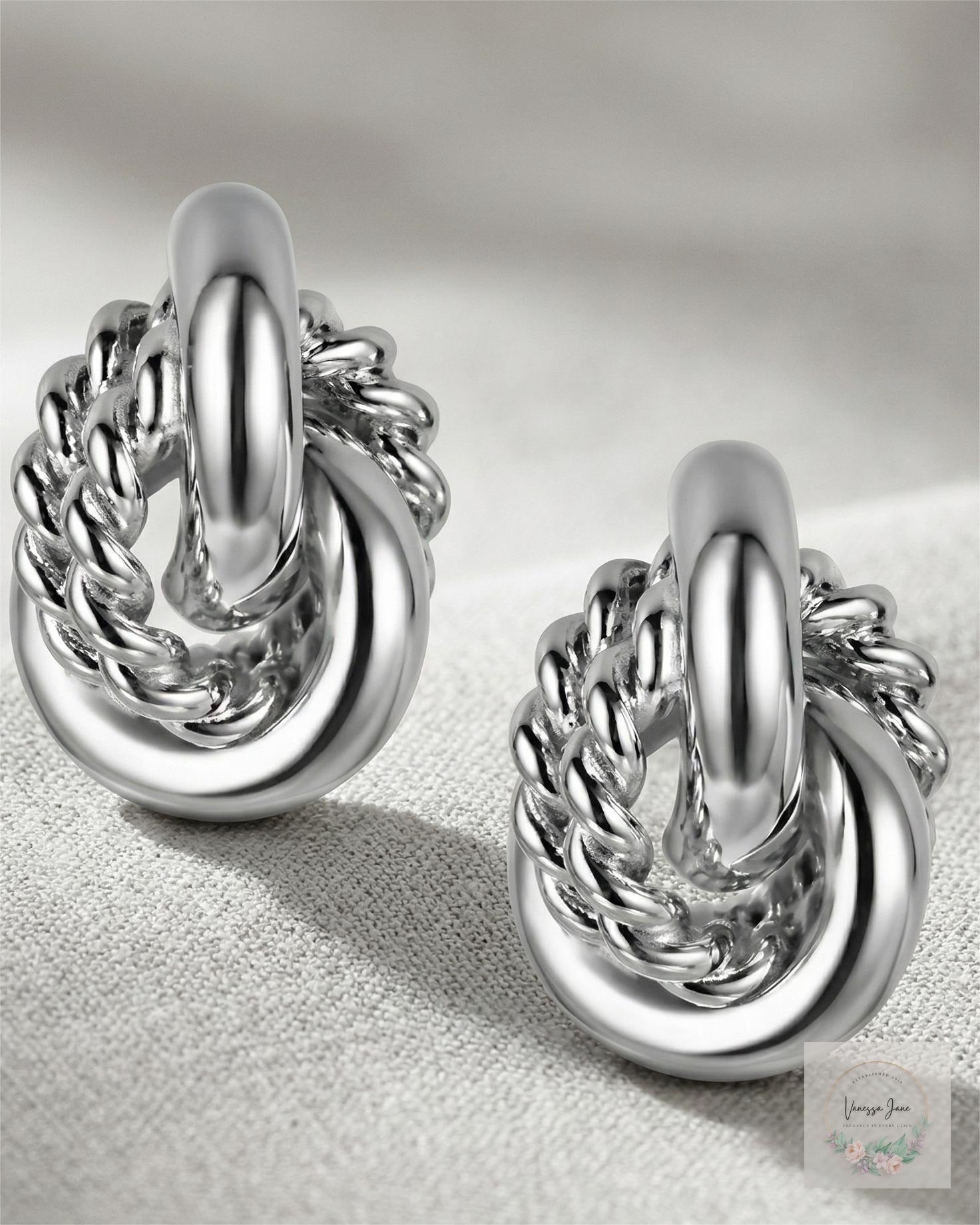 Charter Club Silver-Tone Textured Ring Drop Earrings